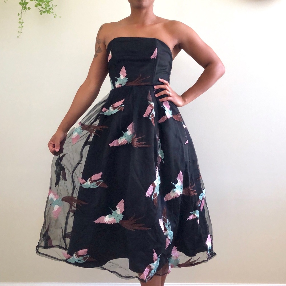 For The Birds Black Strapless Dress - Small